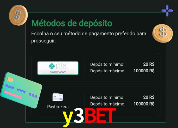 O cassino y3bet oferece uma grande variedade de métodos de pagamento